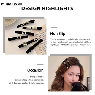 👾miuaKẹp Tóc Mỏ Vịt Màu Đen Phong Cách Retro