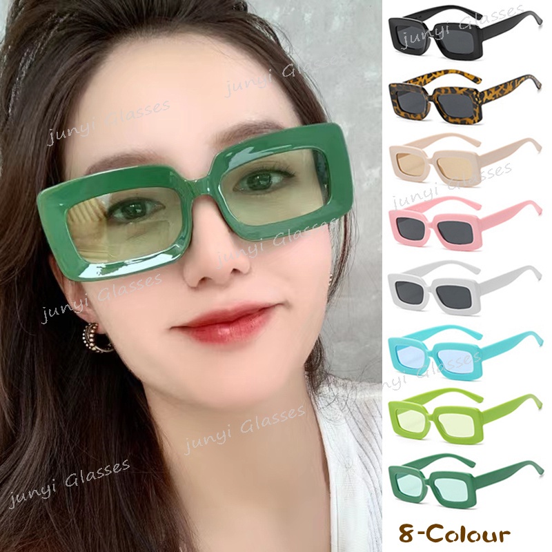 Kính Mát Gọng Vuông Nhiều Màu Sắc Bảo Vệ Khỏi Tia UV Phong Cách Âu Mỹ Dành Cho Nữ