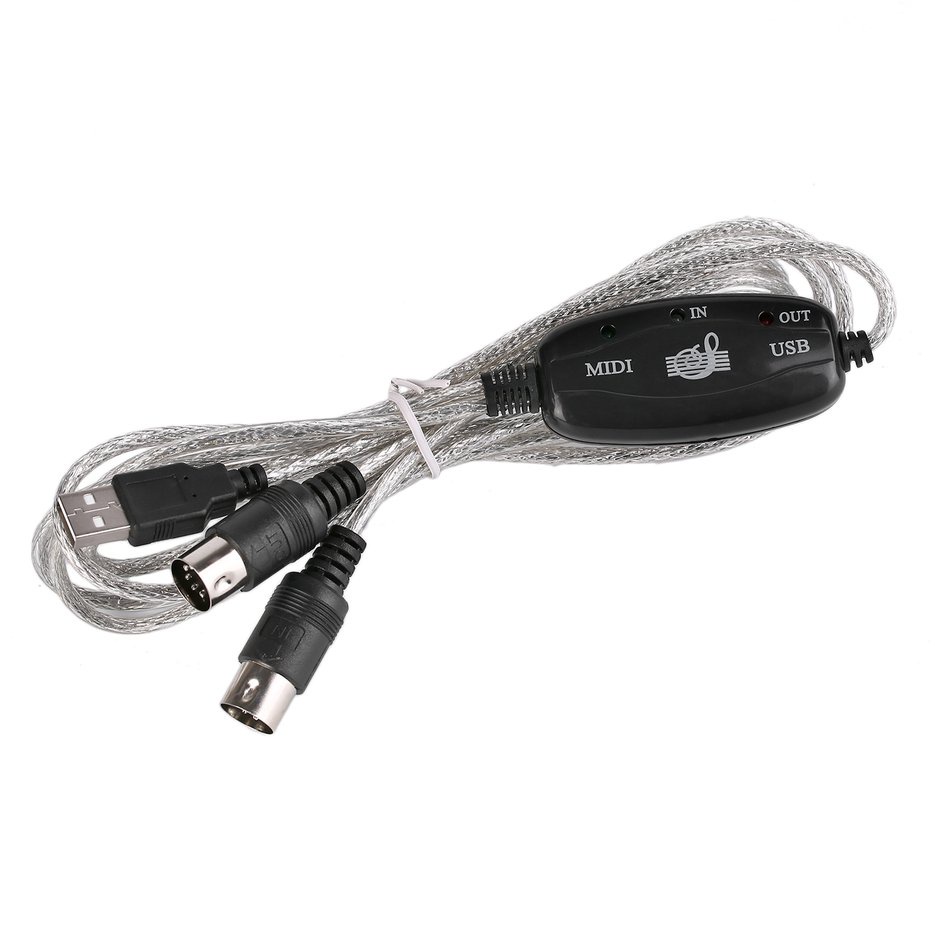 ✱BEST✱ USB IN OUT MIDI Interface Cable Converter PC to Music Keyboard Adapter Cord