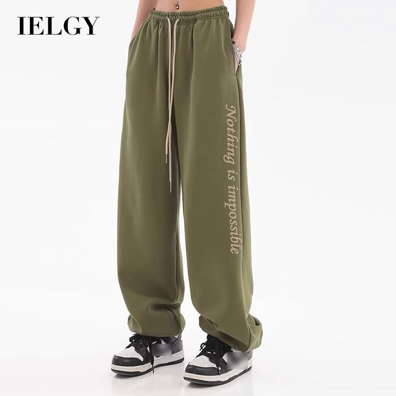 IELGY Quần ống rộng Phong Cách retro Mỹ Thời Trang Cho Nữ