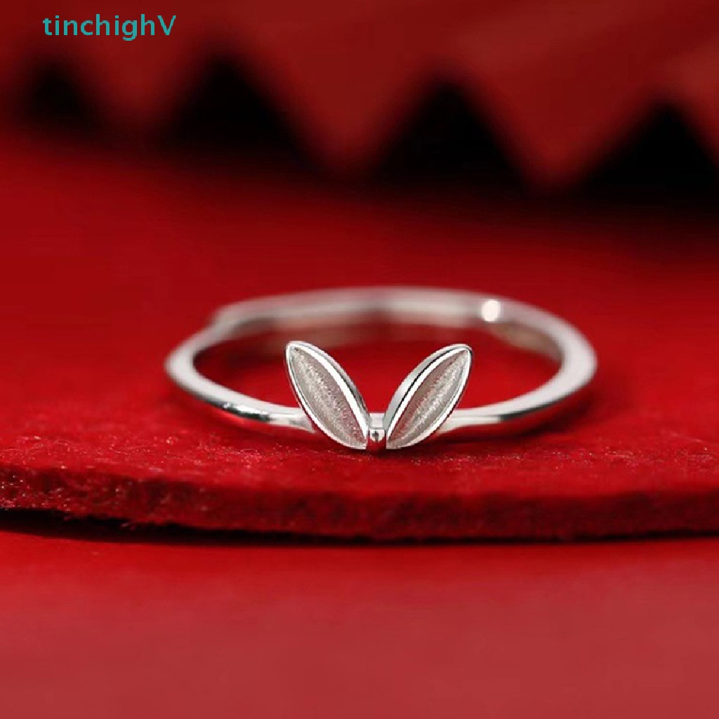 [TinchighV] Nhẫn Hở Hình Tai Thỏ Màu Bạc Dễ Thương Có Thể Điều Chỉnh Làm Quà Tặng Trang Sức Cho Nữ [Mới]