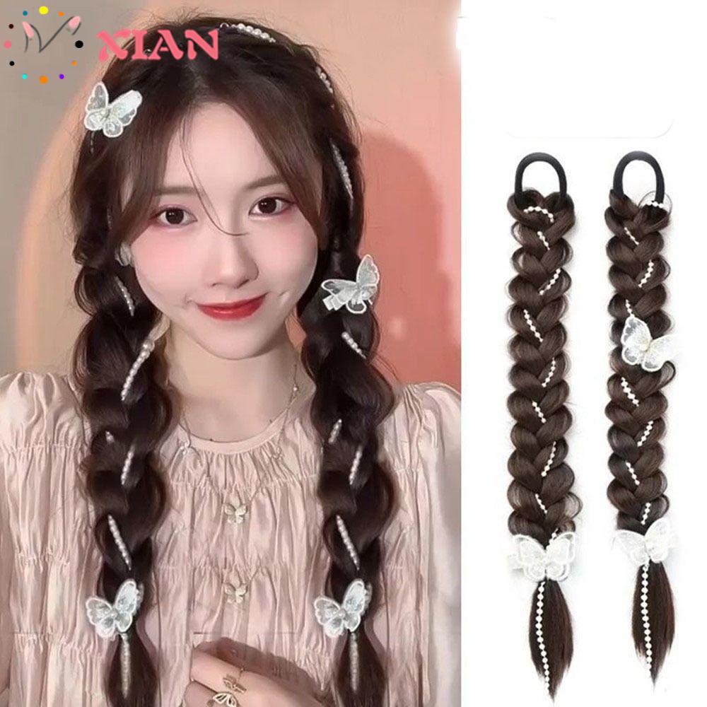 Xiantin Dây Buộc Tóc Giả Thắt Bím Co Giãn Dành Cho Nữ