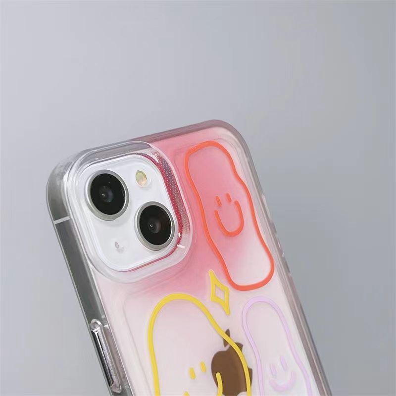 ✅Ốp Điện Thoại Mềm Họa Tiết Biểu Cảm Màu Gradient 3QW Cho iPhone 14 13promax 12 11pro xr xs 7 8plus