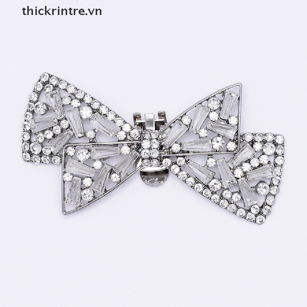 1 Cặp Kẹp Nơ Đính Đá Pha Lê Trang Trí Giày Cao Gót DIY