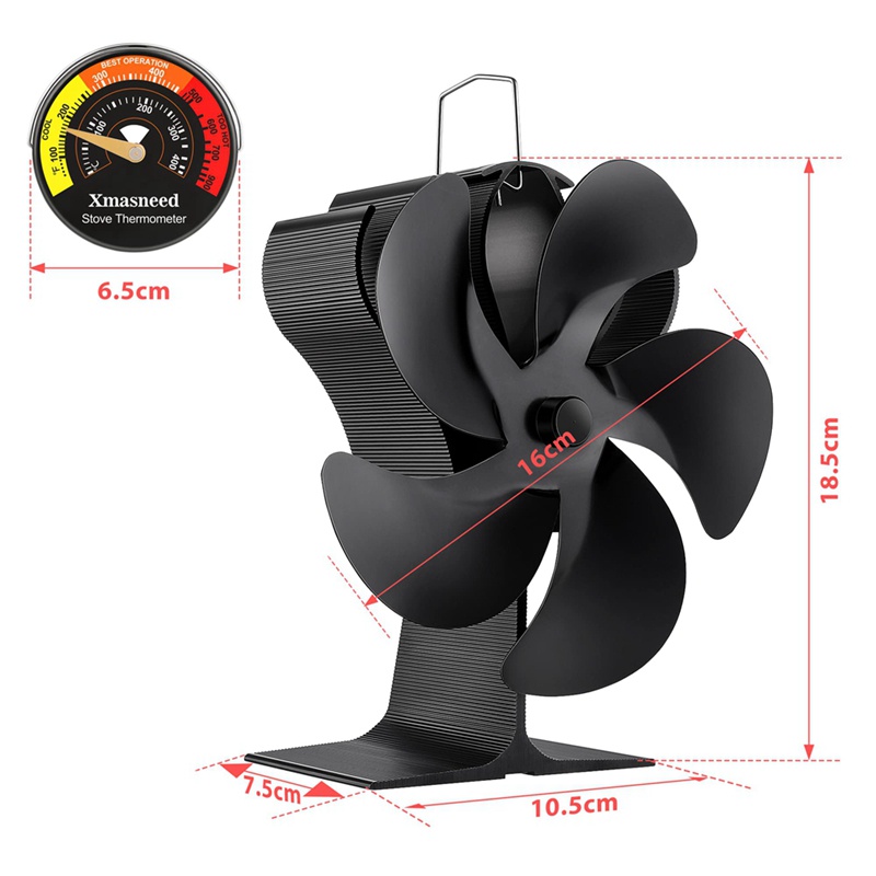 Quạt Lò Sưởi Củi Bằng Gỗ / Nhiệt Kế Chuyên Dụng Chất Lượng Cao