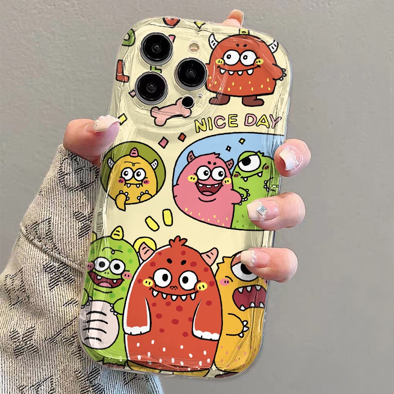 ✅Ốp Điện Thoại Mềm Trong Suốt Viền Cong Hình Quái Vật Chống Sốc Cho iPhone14 / 13promax 12 / 11 7 / 8p xs / xr Găng Tay 6U4G4G 6U4G Chất Lượng Cao