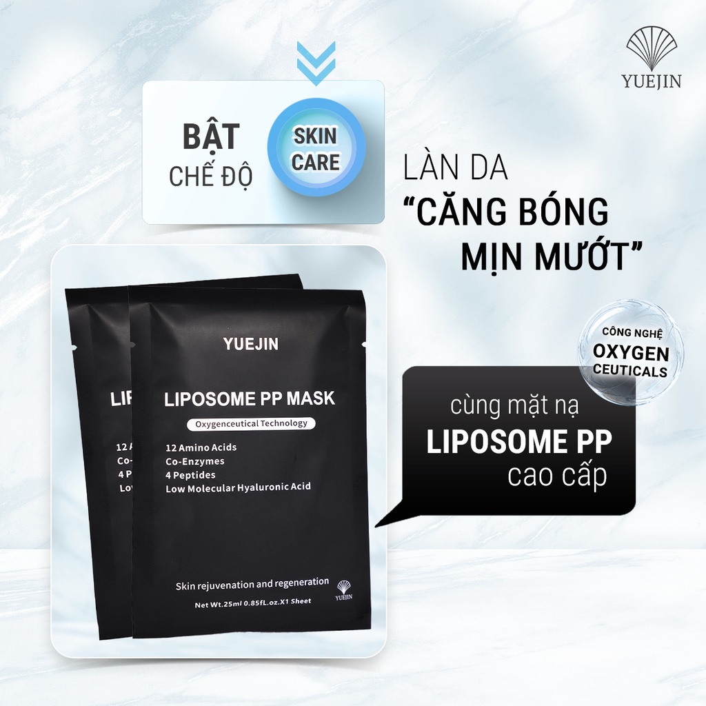 Mặt nạ Yuejin Liposome PP Mask đen phục hồi, cấp ẩm và tái sinh đa tầng cao cấp