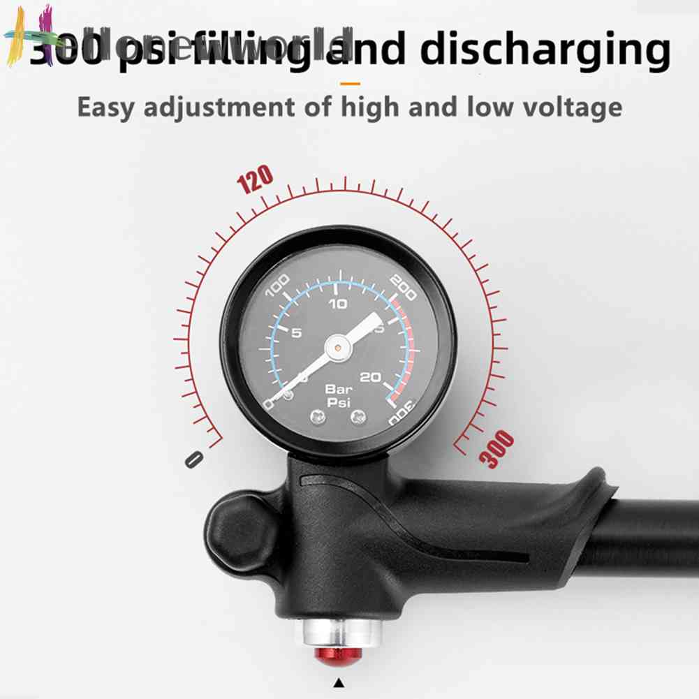 Bơm Xe Đạp Áp Suất Cao 300psi Bằng Hợp Kim Nhôm