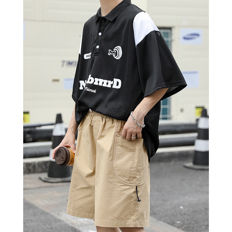 Áo Thun polo Ngắn Tay Phối Lưới Thời Trang Dành Cho Nam