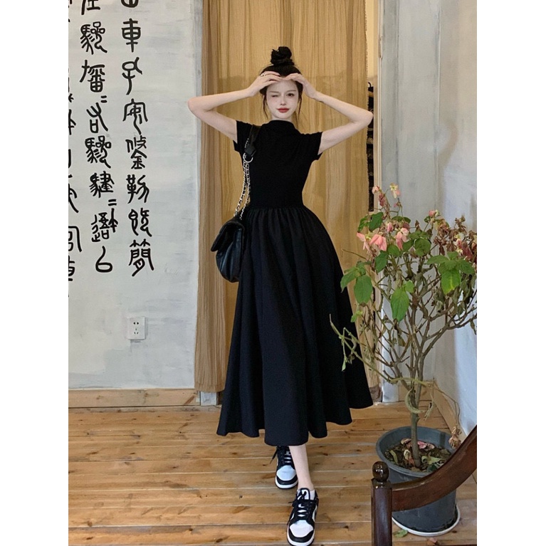 Đầm Dáng Ôm Phong Cách Hepburn Pháp Thời Trang Mùa Hè Mới Dễ Phối Đồ