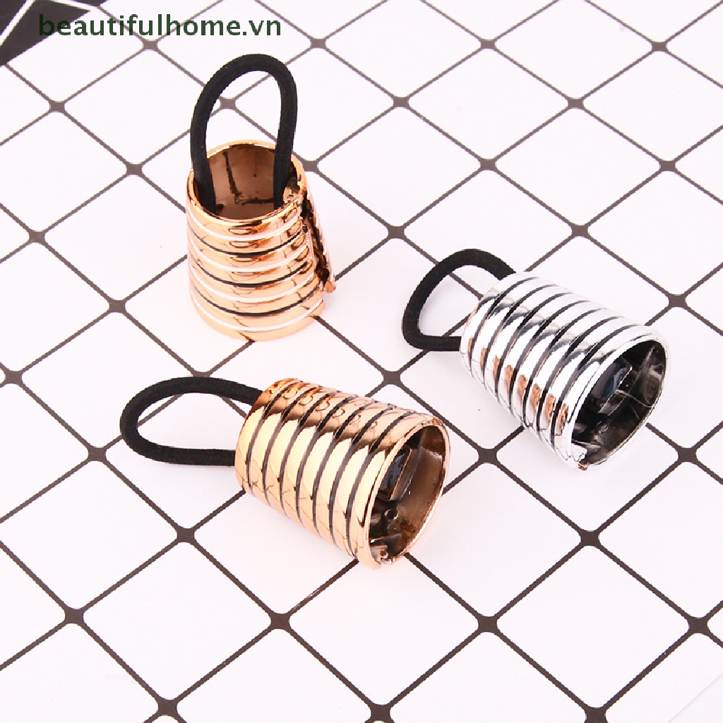 Dây Cột Tóc Đuôi Ngựa Bằng Kim Loại Co Giãn Sang Trọng Cho Nữ