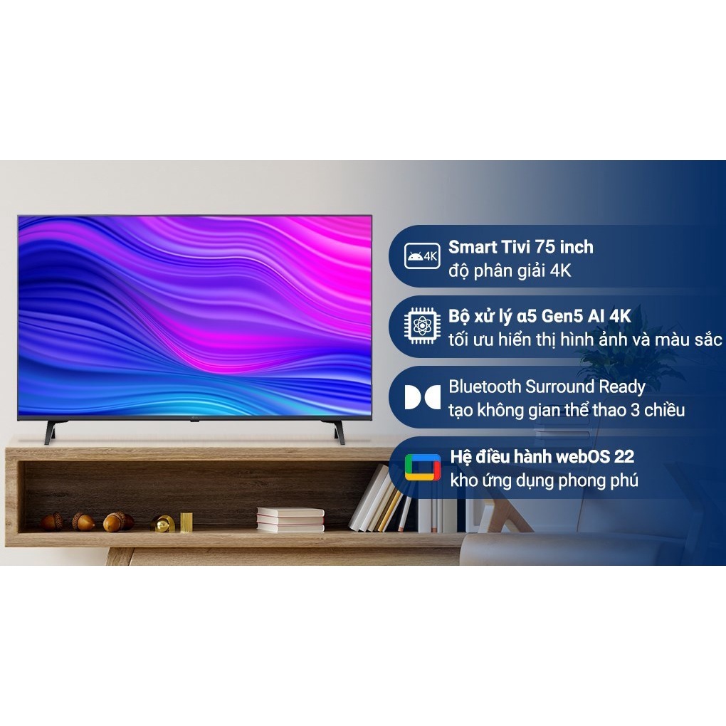 Smart Tivi LG 4K 75 inch 75UQ8000PSC (Miễn phí giao tại HCM-ngoài tỉnh liên hệ shop) | BigBuy360 - bigbuy360.vn