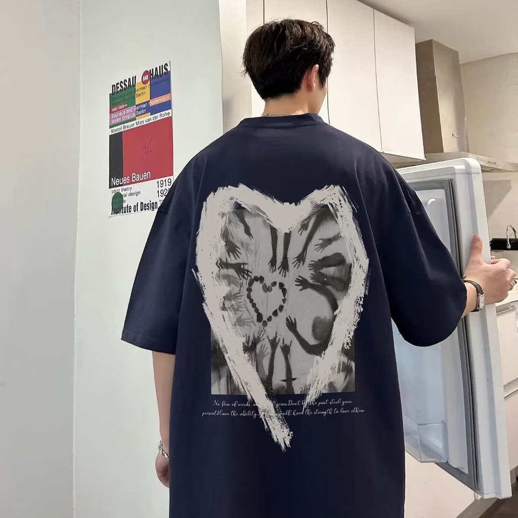 Áo Thun Tay Ngắn Dáng Rộng In Họa Tiết graffiti Phong Cách Mỹ Thời Trang Mùa Hè Thoải Mái Cho Nam