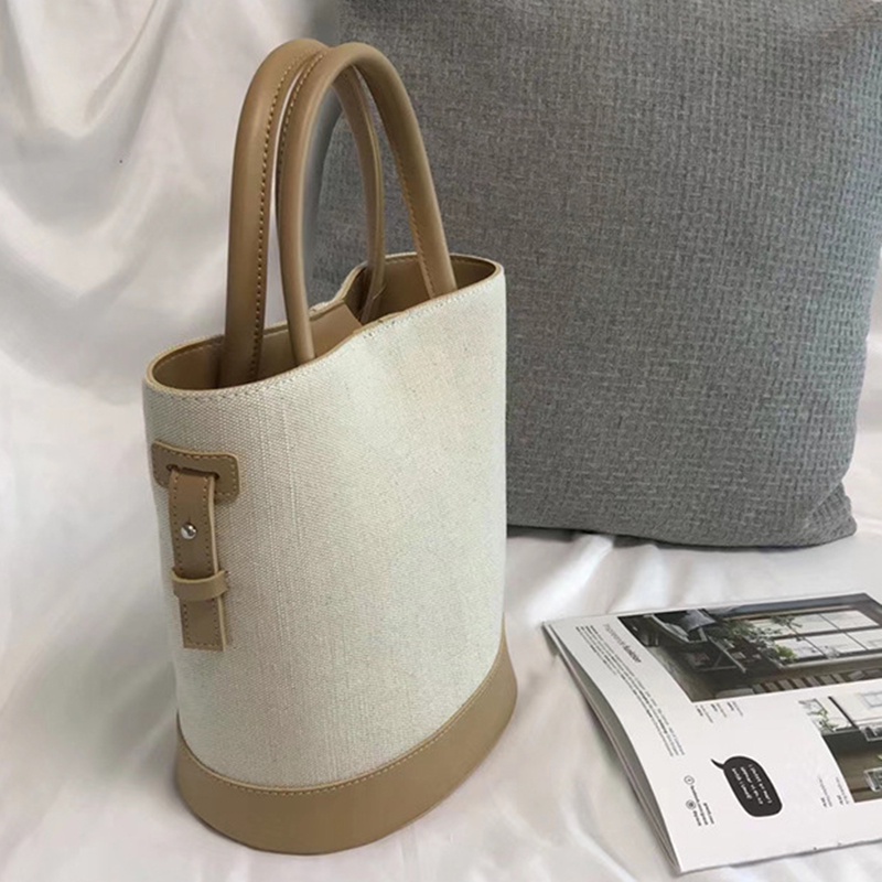 Ielgy Túi canvas Đeo Chéo Màu Sắc Tương Phản Phong Cách Đơn Giản