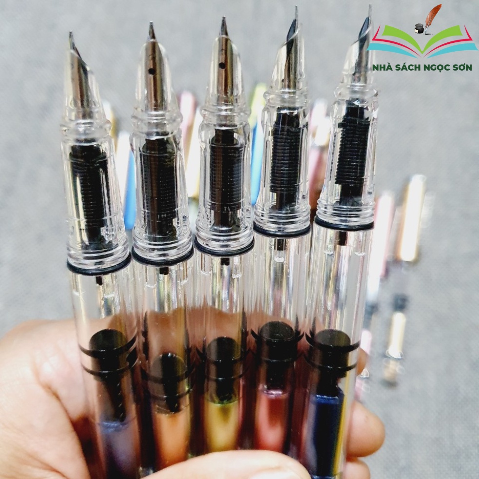 Bút Máy Luyện Chữ Đẹp T09, Bút Máy C009 Thanh Đậm, Ngòi Kim Tinh, Bình Mực Lớn