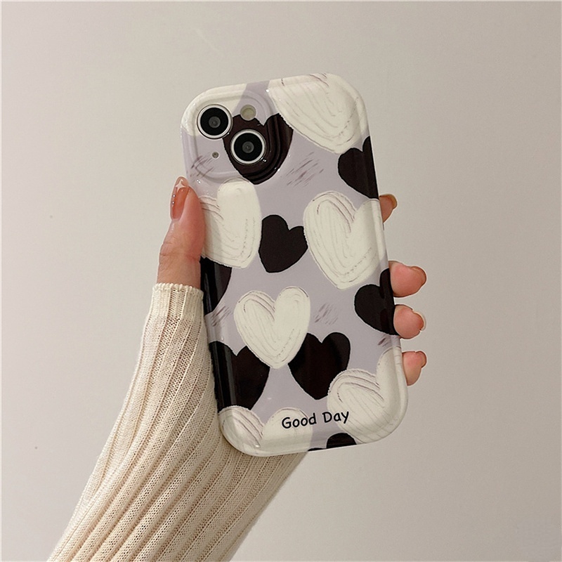 Ốp Điện Thoại Silicon Họa Tiết Trái Tim Thời Trang Cho iPhone 14 13 12 11 Pro MAX 13mini 14Plus 6 6S 7 8 Plus X XR XS MAX SE
