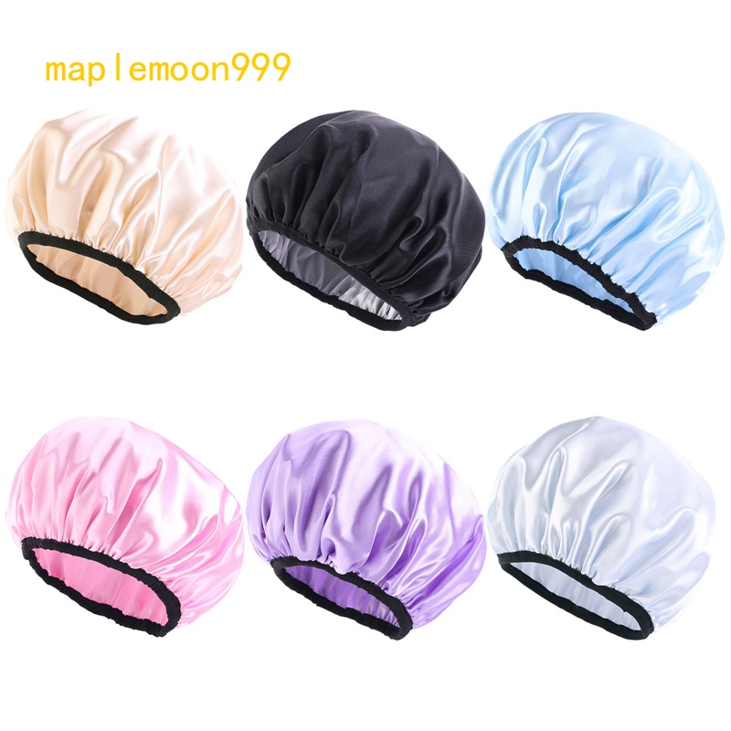 Mũ Trùm Tóc Hai Lớp Màu Trơn Chống Thấm Nước Điều Chỉnh Được Tiện Lợi Dành Cho Nhà Tắm