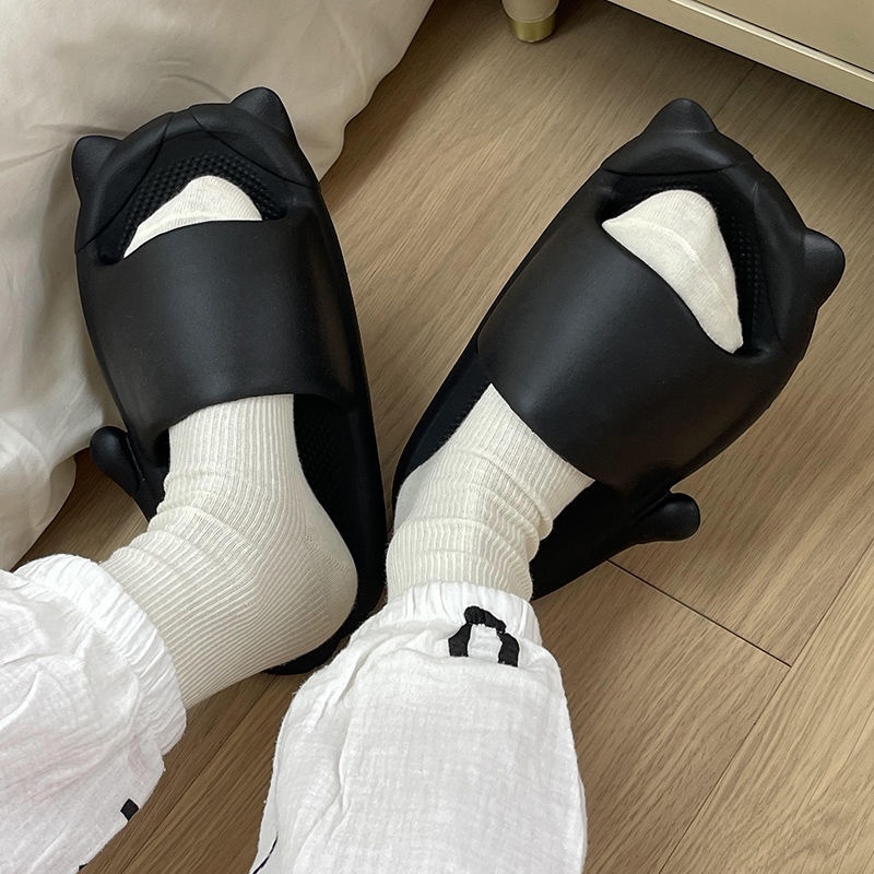 Dép Quai Ngang Đế Mềm Hình Mèo Đáng Yêu Cho Nam Nữ