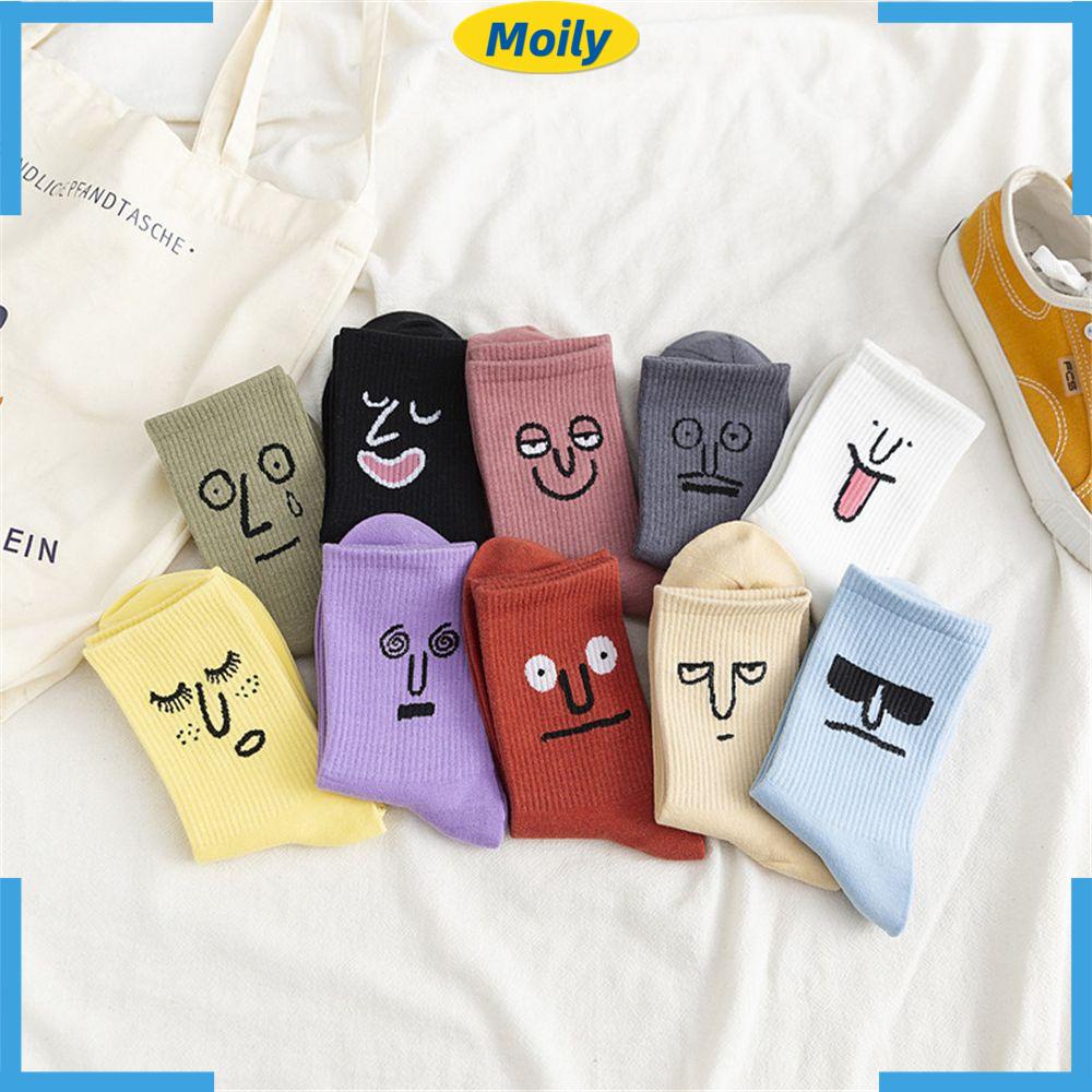 Vớ Dài Thoáng Khí In Hình Biểu Tượng Cảm Xúc Vui Nhộn