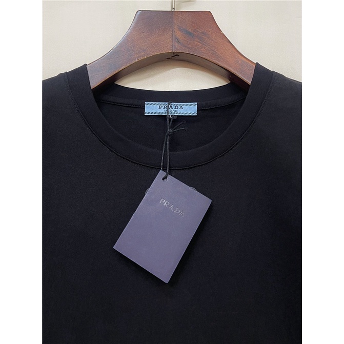 Áo Thun cotton Ngắn Tay Thêu logo Mới PRAD1 Dành Cho Nam / Size S-4XL
