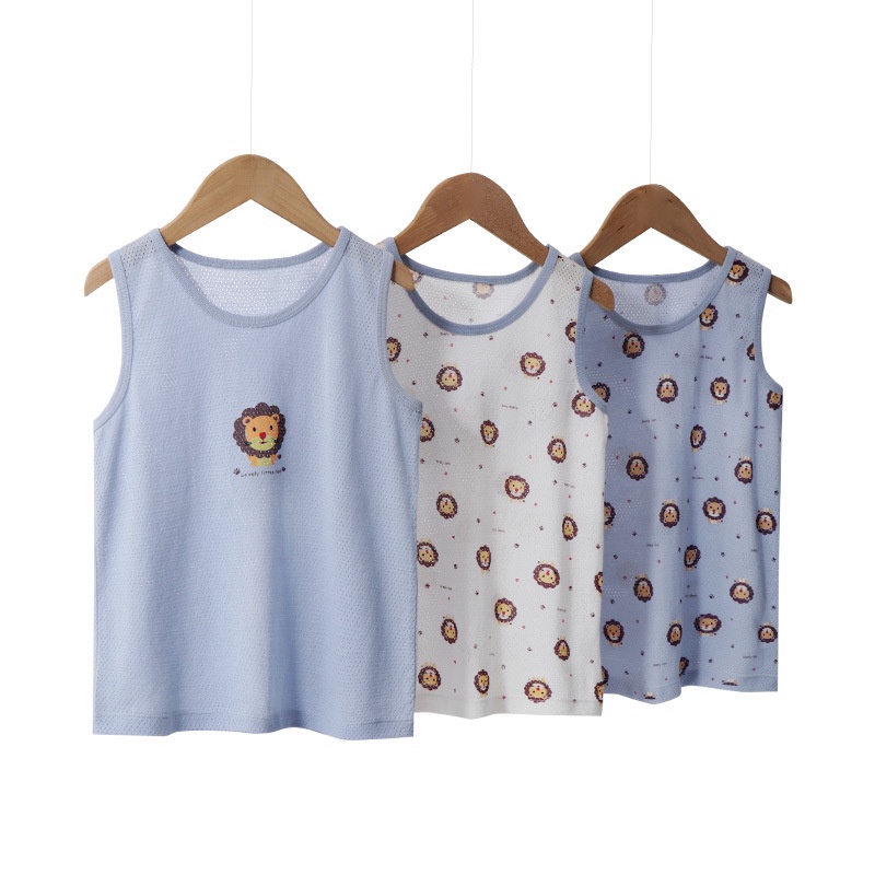 Set 3 áo ba lỗ bé trai thông hơi họa tiết sư tử đẹp hè 2023 MAMDADKIDS