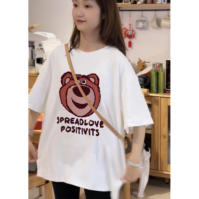 NRVP Áo Thun 100% Cotton Ngắn Tay Form Rộng Phong Cách Hàn Quốc Dành Cho Nữ