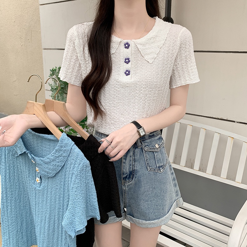 NRVP Áo Thun Tay Ngắn Dáng Ôm In Họa Tiết Độc Đáo Thời Trang Đường Phố Hàn Quốc Cho Nữ