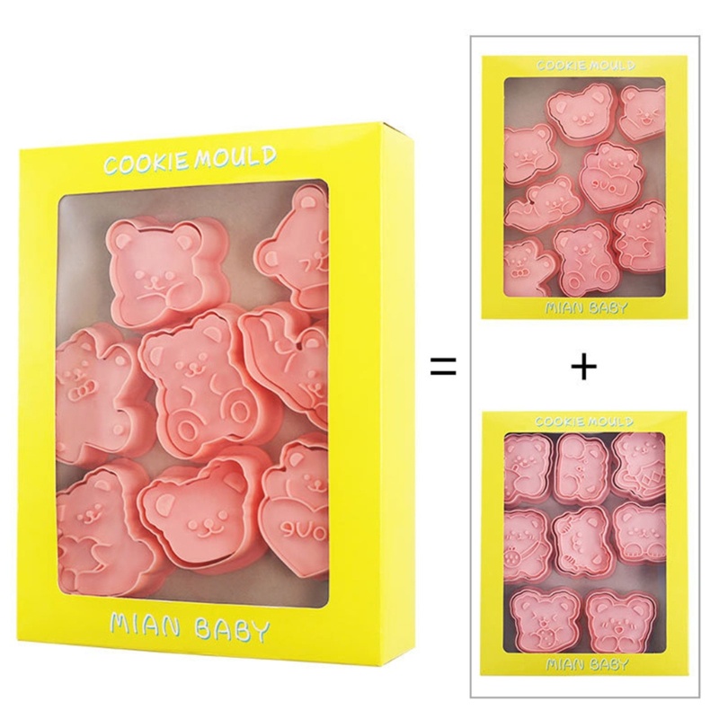 Bộ 16 Khuôn Làm Bánh Hình Gấu Hoạt Hình Siêu Dễ Thương