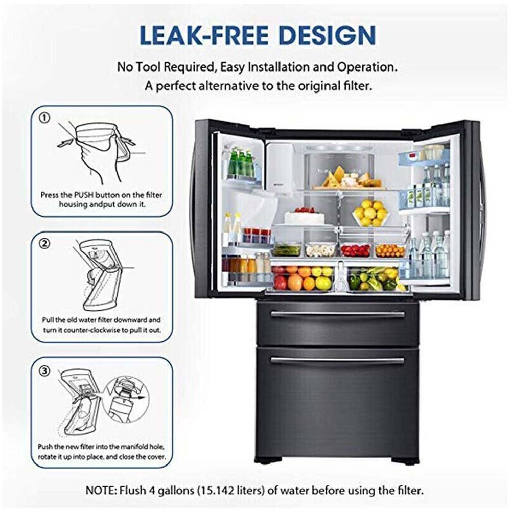3-PACK LG-LT1000P ADQ747935 Genuine Refrigerator Water Filter Replacement