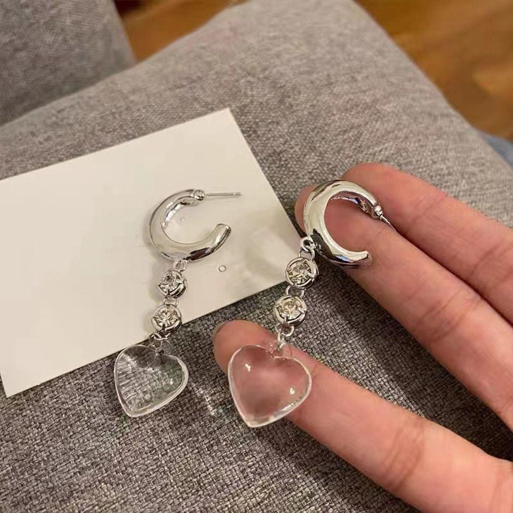 Khuyên Tai Hình Trái Tim Đơn Giản Thời Trang Cho Nữ|Khuyên Tai Hợp Kim Dáng Dài Phong Cách Hàn Quốc