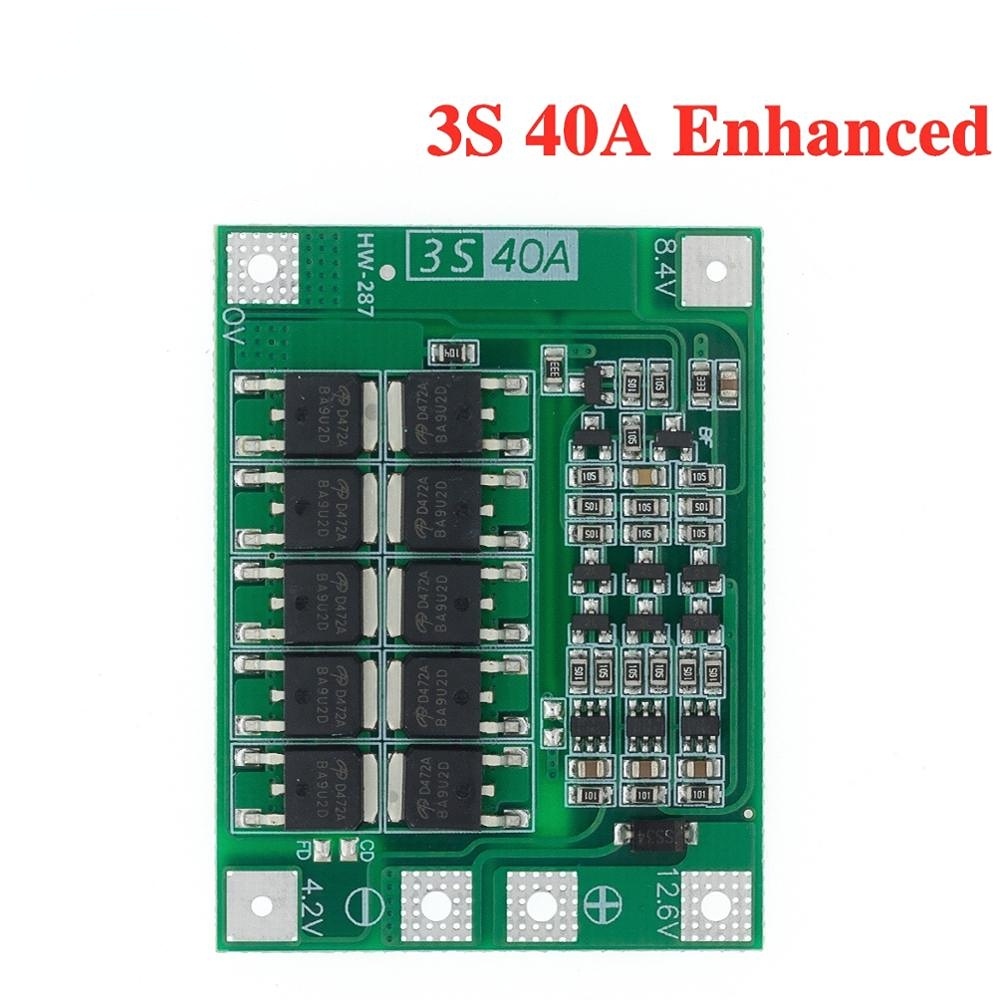 Bảng Mạch Sạc Pin Li-ion Lithium 3S 40A PCB BMS 12.6V Cho Động Cơ Máy Khoan