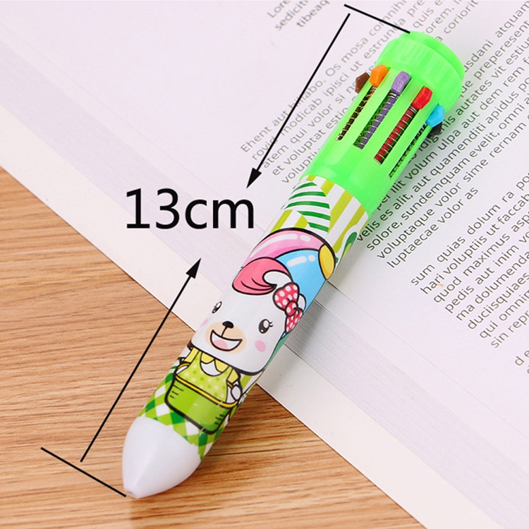 Bút Bi 10 Màu-Bút Bi 10 Màu Phối Hình Động Vật Đáng Yêu-Đồ Dùng Học Sinh Giá Rẻ
