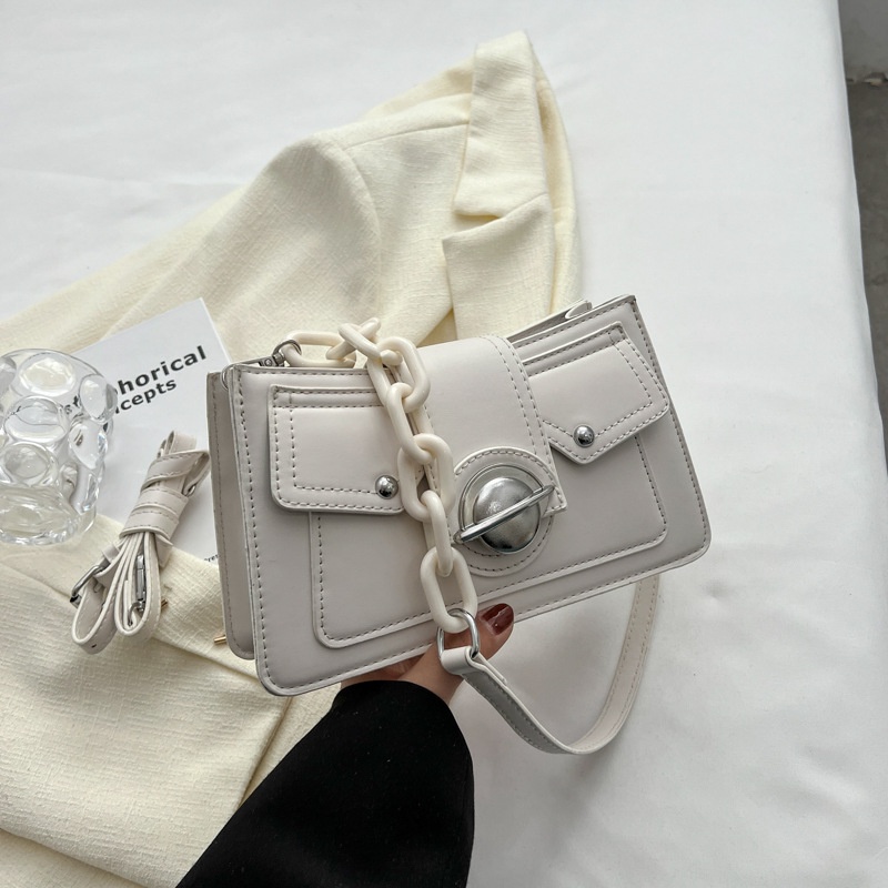 Túi Xách Đeo Vai Hình Vuông Cỡ Nhỏ Màu Trơn Thời Trang Cao Cấp Cho Nữ