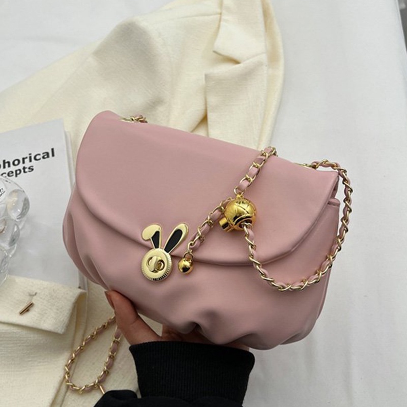 Túi Đeo Vai Màu Kẹo Phối Dây Xích Đơn Giản Thời Trang Cho Nữ