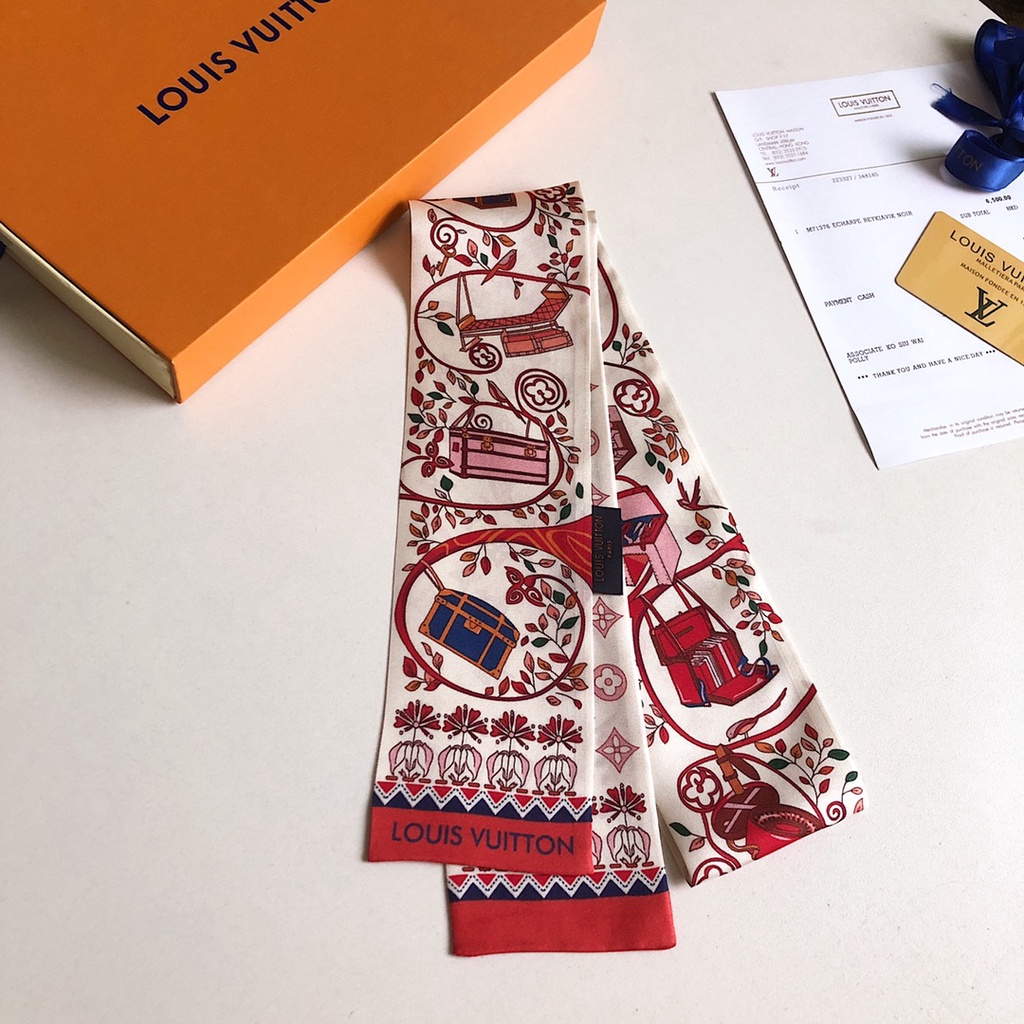 Khăn Choàng Cổ / Túi Xách Bằng Lụa Họa Tiết Hoa Ruy Băng Sang Trọng Hàng Mới 2023