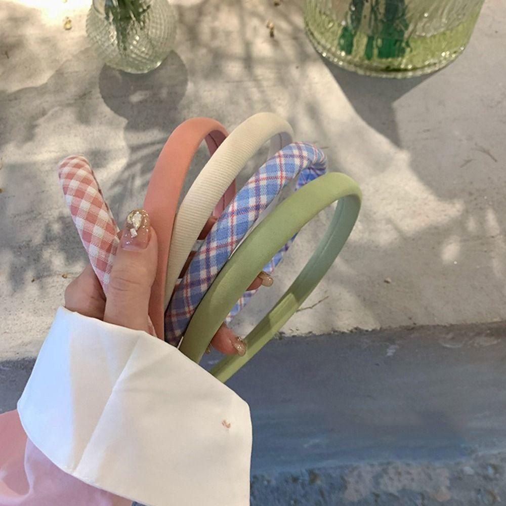 BACK2LIFE Băng Đô Cài Tóc Họa Tiết Caro Dễ Thương Cho Nữ