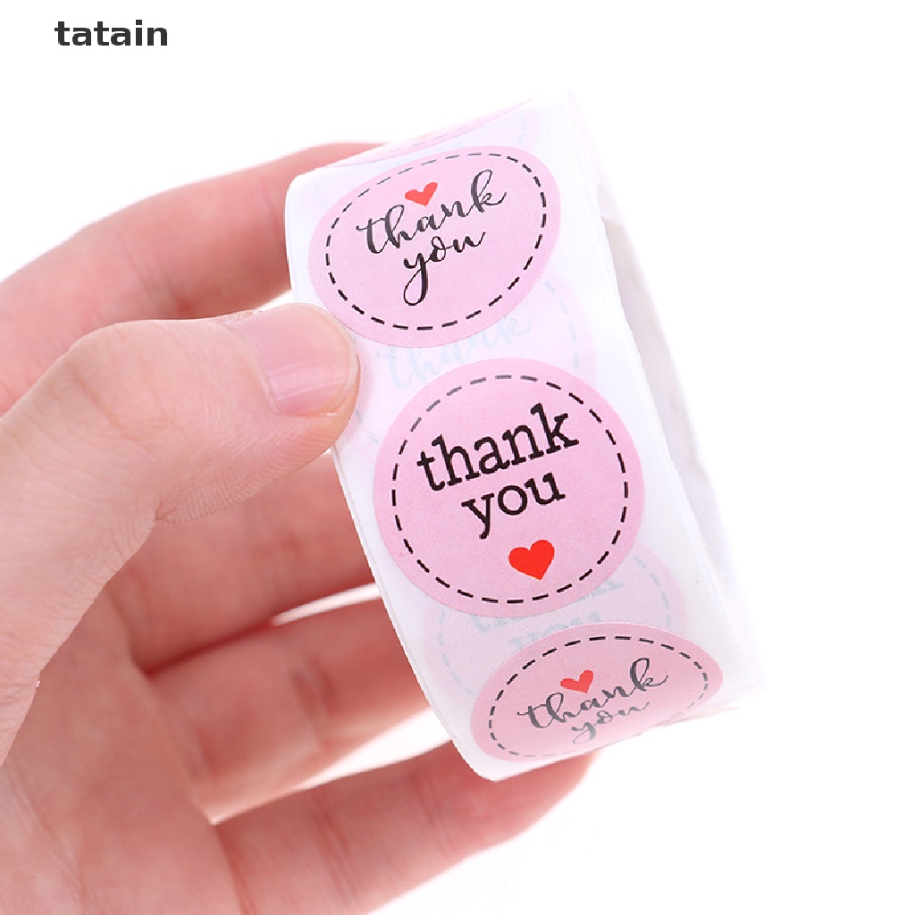 Set 500 Sticker 1 inch In Chữ Thank You Dán Trang Trí Tiệc