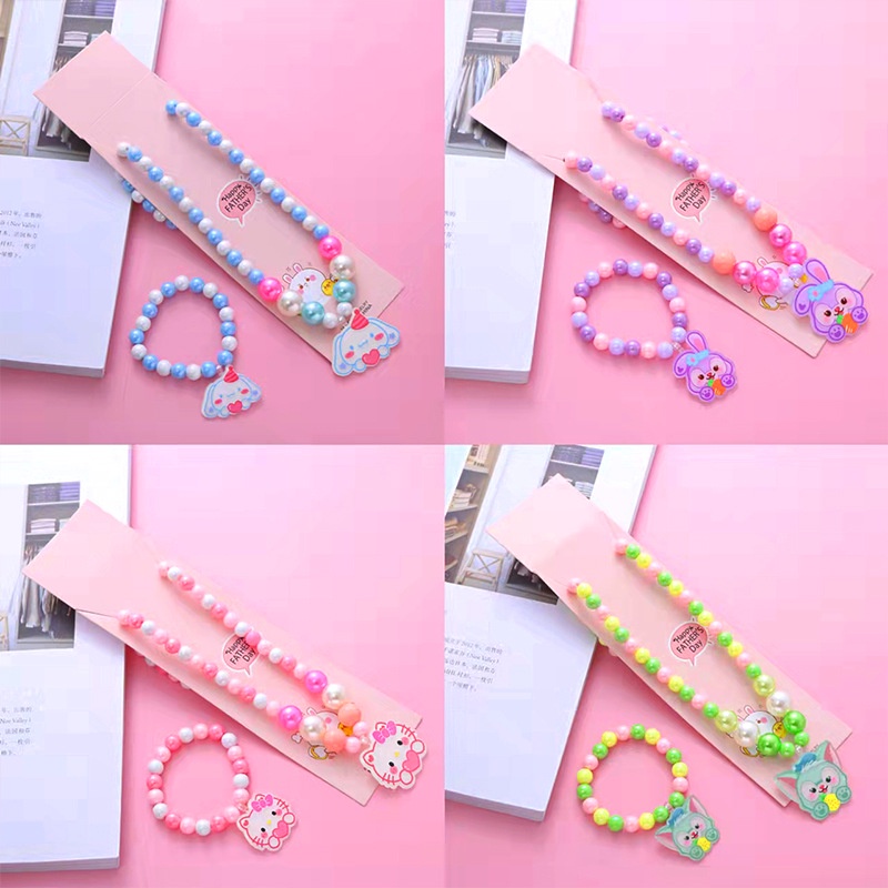 Set 2 Dây Chuyền + Vòng Tay + Vòng Cổ Hoạt Hình Cho Bé