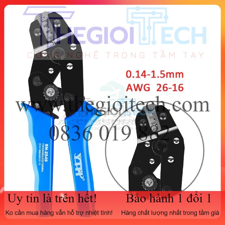 Kìm bấm Cos 2 tầng YTH Hàm kềm cắt dây cao cấp SN 2549 SN 58B CNC 1.25/PH2.0/XH2.54/5557 cos xe máy, máy tính, điện tử - Hàm đúc SN-06