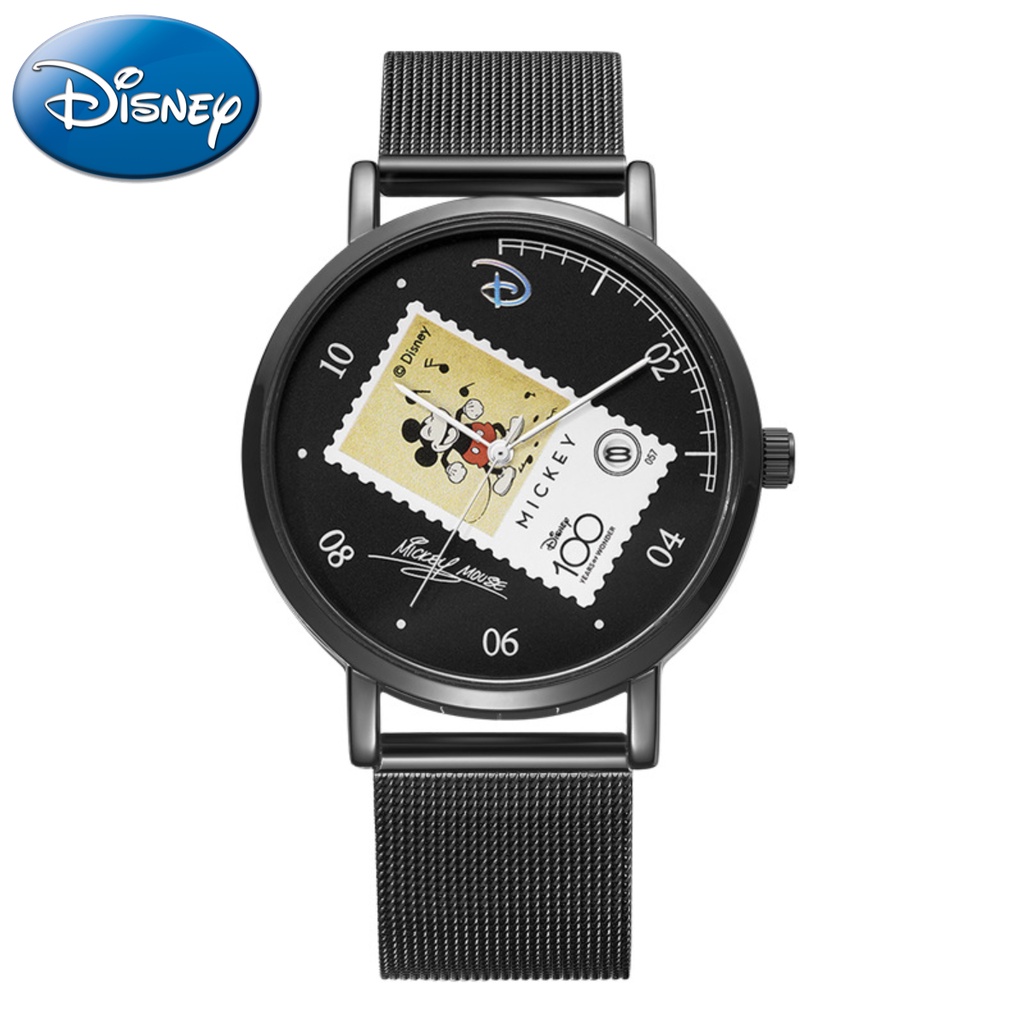 Đồng Hồ Thạch Anh Dạ Quang Kỷ Niệm 100 Năm Disney Kèm Hộp Đựng Hình Mickey Làm Quà Tặng Cho Bé