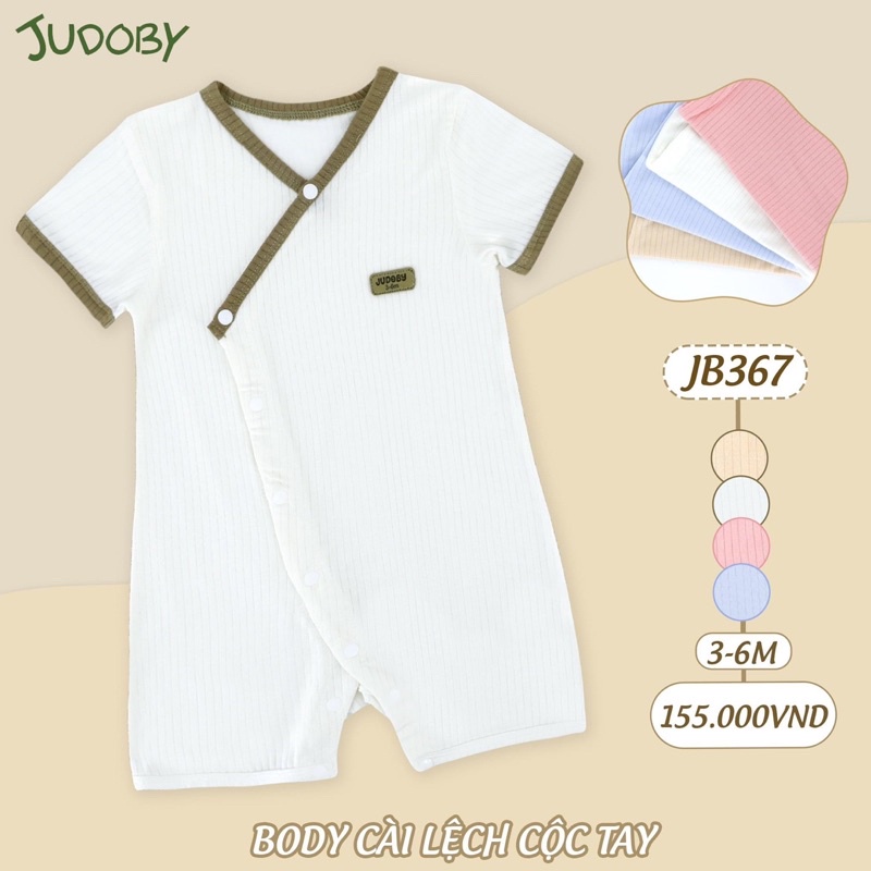 Body sơ sinh Judoby-Dokma, Body cộc tay cài lệch chất Modal gân mềm mịn mát cho bé 1-6 tháng,