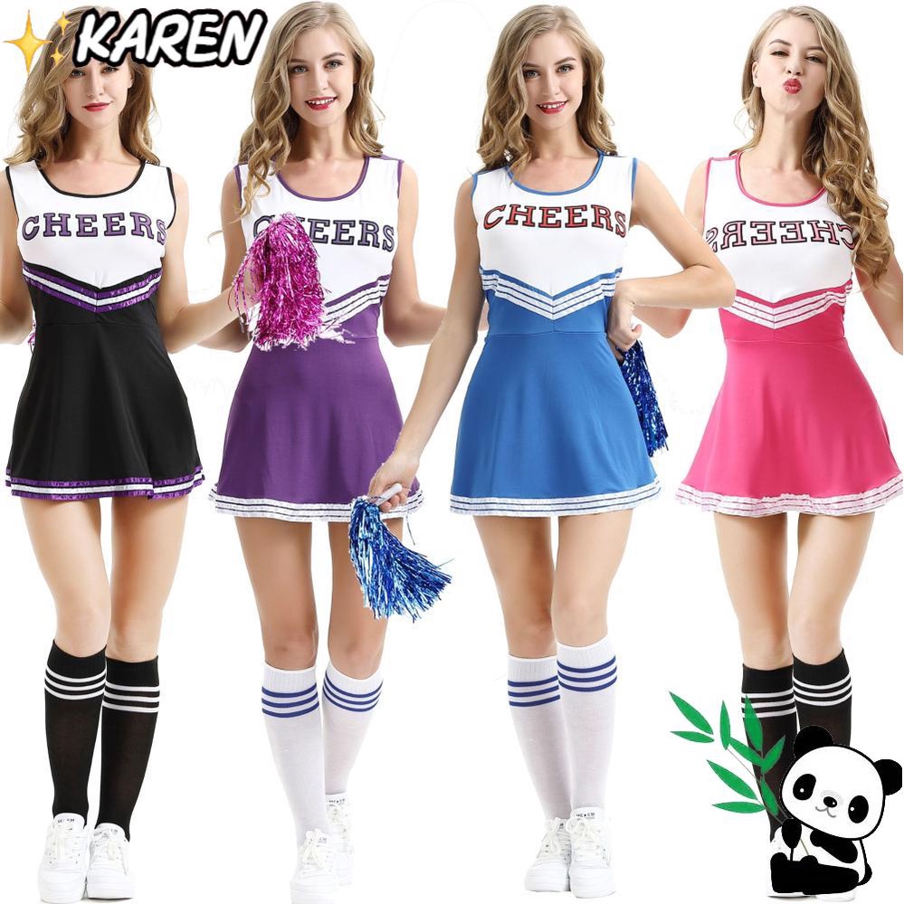 KAREN 3PCS Cheerleader Costume Cheer Uniform Cheerleader Costume For Women Toddler Cheerleader Outfit Cheerleader Outfit