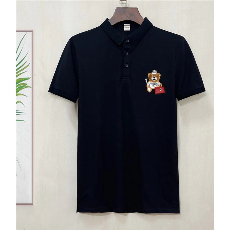 Áo Thun polo Nam Thêu Hình Gấu Ngực Mới Size S-4XL M0schin0