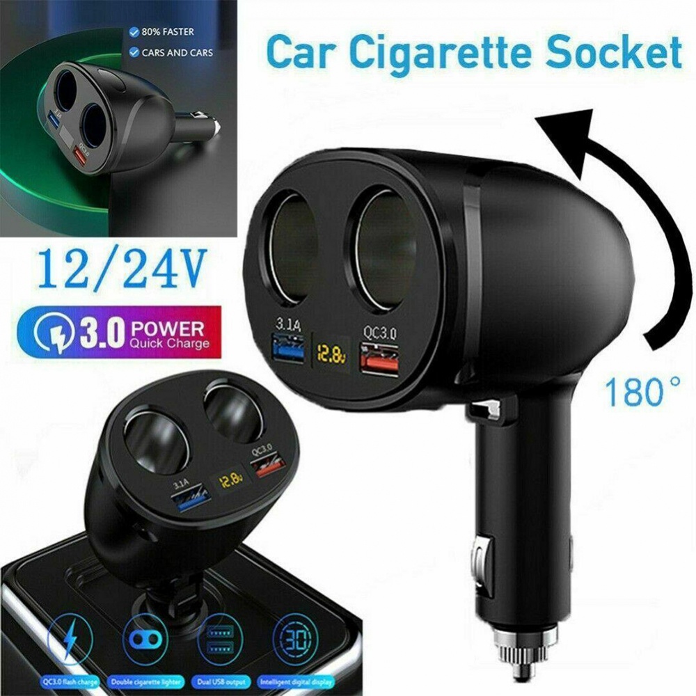 Bộ Sạc USB Màu Đen Siêu Bền Cho Xe Hơi