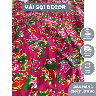 Vải chăn con công màu hồng chất đẹp khổ 1.6m
