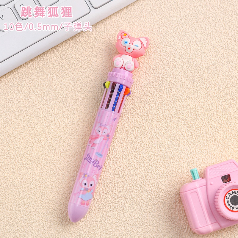 Bút Bi 10 Màu Đa Năng Họa Tiết Hoạt Hình Đáng Yêu