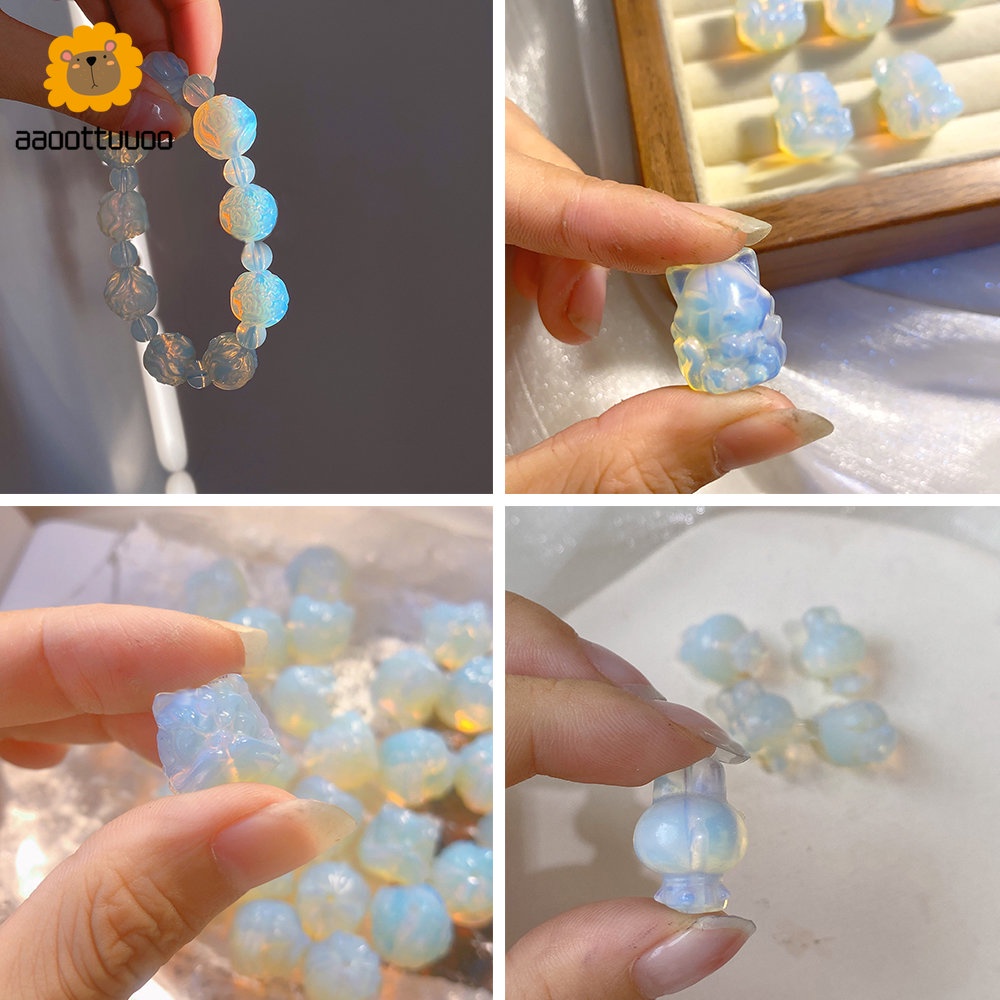 1 Mặt Vòng cổ Đá Mắt Mèo / Thỏ May Mắn DIY Thời Trang