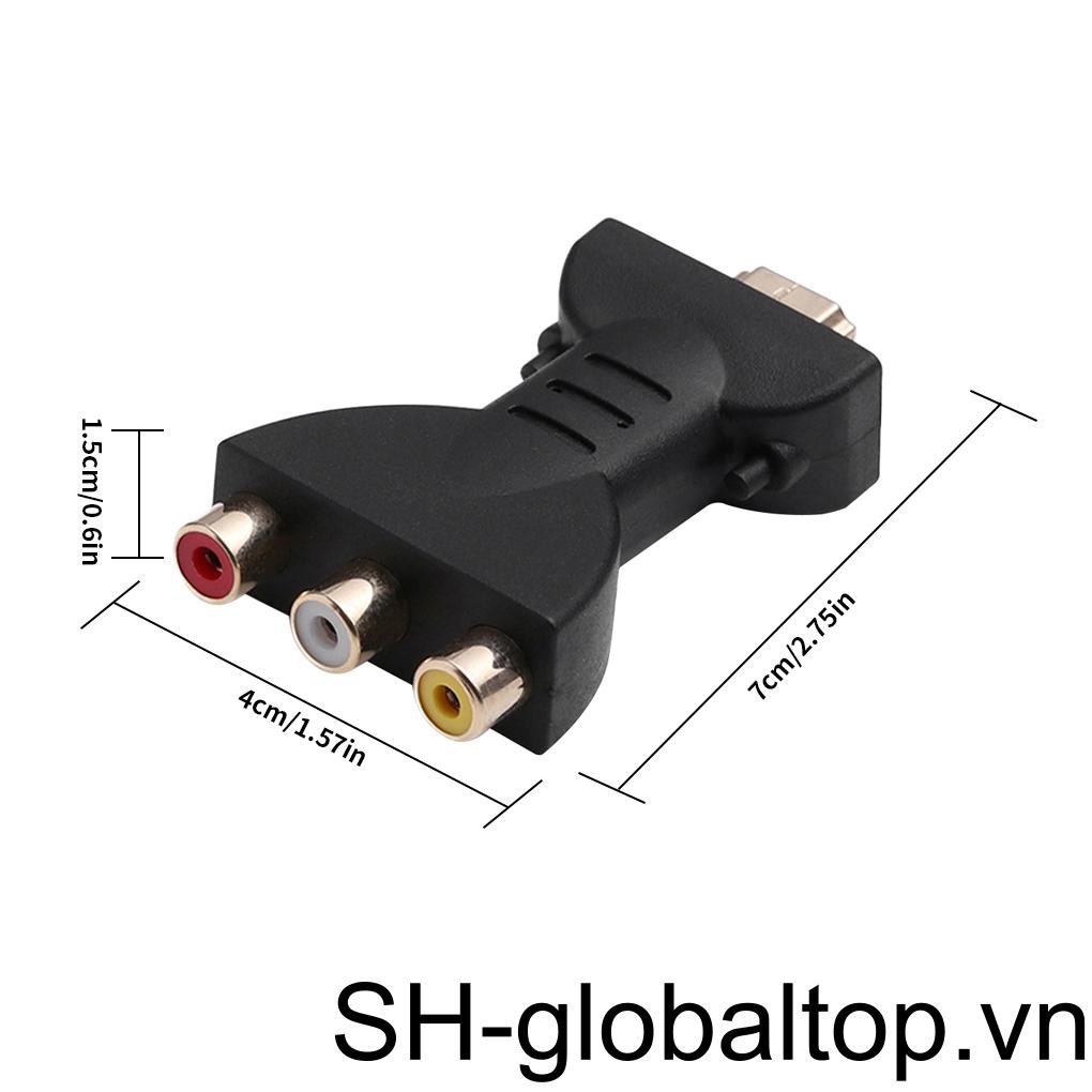 HD to RCA Video Adapter TV DVD Projector 720P 1080P HD to AV Digital Video Audio Signal Converter 3 RCA Video Audio Cable