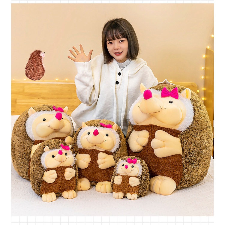 Búp Bê Nhím Nhồi Bông Dễ Thương 6866Promotion New Feedback Activities Children's Gift Girls Hedgehog Girls Doll Plush Toy Cute Doll Imitation Hedgehog Animal High-grade Down Cotton Strong Elastic