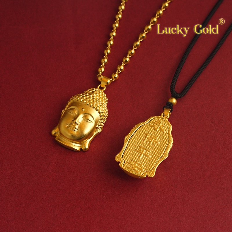 Vòng cổ May MắN Mạ VàNg 24K HìNh PhậT Maitreya